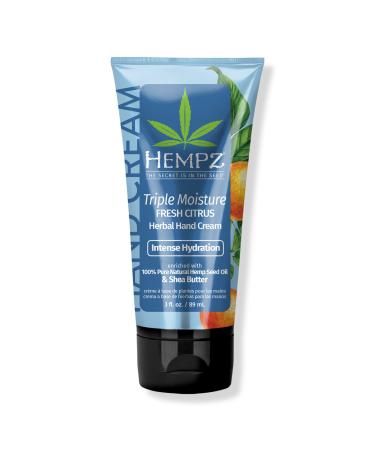 Hempz Triple Moisture Fresh Citrus Herbal Hand Cream 3 oz