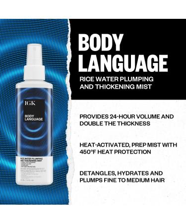 IGK Body Language Rice Water Plumping and Thickening Mist 7.0 oz - Transform Your Style with the Best Innovation Today! - Buy Online on GoSupps.com