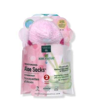 Earth Therapeutics Pink Aloe Moisture Socks 2 pair