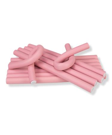 The Vintage Cosmetic Company Pink Bendy Hair Curlers 12 pc