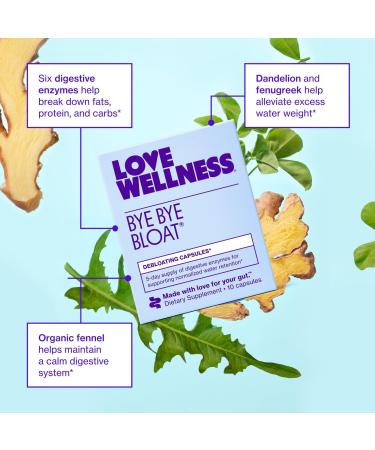Discover Love Wellness Travel Size Bye Bye Bloat: Debloating Capsules 10 ct ct - Elevate Your Style Instantly! - Buy Online on GoSupps.com