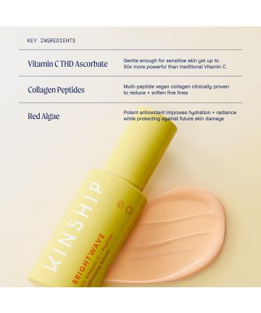 Kinship Brightwave 10% Vitamin C + Peptide Brightening Serum 1.0 oz - Transform Your Style with the Best Innovation Today! - Buy Online on GoSupps.com