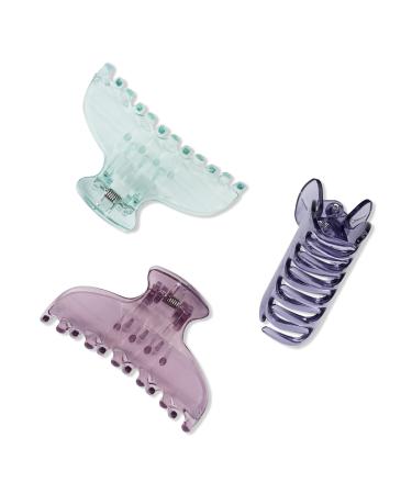 Scünci Prep Translucent Claw Clips 3 ct