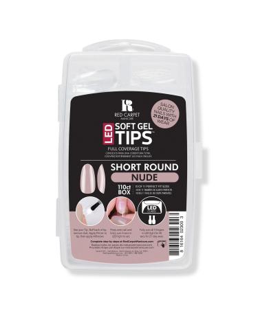 Red Carpet Manicure Soft Gel Short Round Nude Nail Tips 110 ct