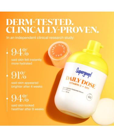 Supergoop! Daily Dose Vitamin C + SPF 40 Brightening Serum 1.0 oz - Transform Your Style with the Best Innovation Today! - Buy Online on GoSupps.com