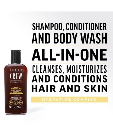 Discover American Crew 3-in-1 Ginger + Tea Shampoo, Conditioner and Body Wash 15.2 oz - Elevate Your Style Instantly! - Buy Online on GoSupps.com