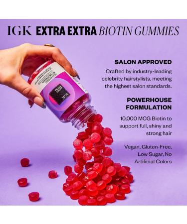 Discover IGK Extra Extra Biotin Vitamin Hair Gummies 60 ct - Elevate Your Style Instantly! - Buy Online on GoSupps.com