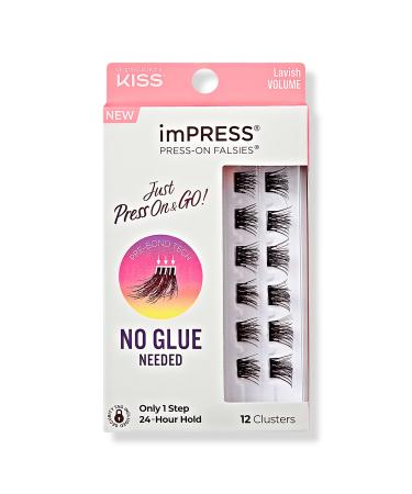 Kiss imPRESS Press-On Falsies Eyelash Clusters, Lavish Volume 12 ct
