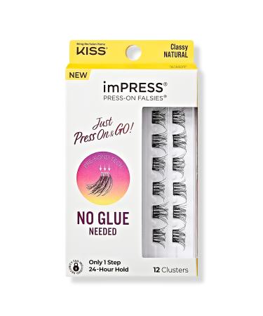 Kiss imPRESS Press-On Falsies Eyelash Clusters, Classy Natural 12 ct