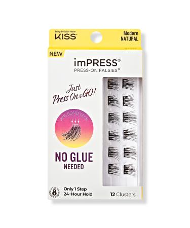 Kiss imPRESS Press-On Falsies Eyelash Clusters, Modern Natural 12 ct