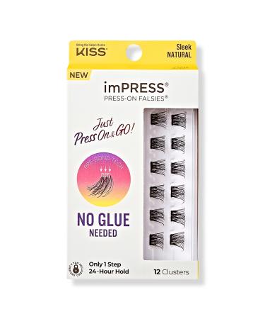 Kiss imPRESS Press-On Falsies Eyelash Clusters, Sleek Natural