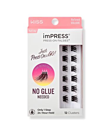Kiss imPRESS Press-On Falsies Eyelash Clusters, Refined Volume 12 ct