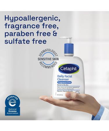 Cetaphil Daily Facial Cleanser Face Wash Fragrance Free for Sensitive Skin 16.0 oz - Transform Your Style with the Best Innovation Today! - Buy Online on GoSupps.com