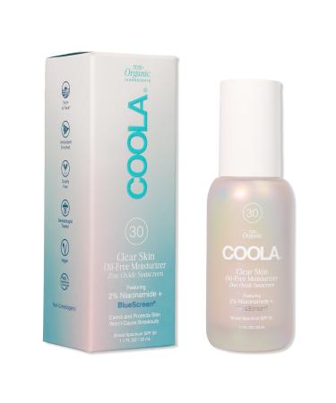 COOLA Clear Skin Oil-Free Moisturizer Zinc Oxide Sunscreen SPF 30 1.0 oz