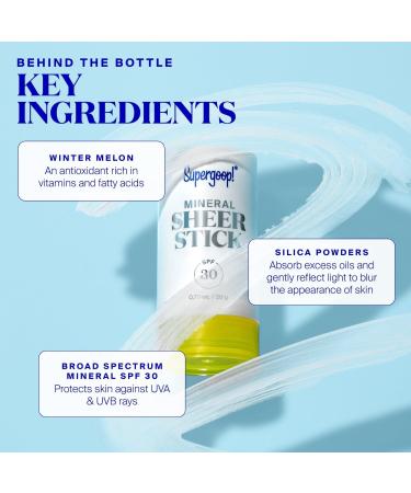Discover Supergoop! Mineral Sheer Stick SPF 30 Mineral Sunscreen 0.7 oz - Elevate Your Style Instantly! - Buy Online on GoSupps.com