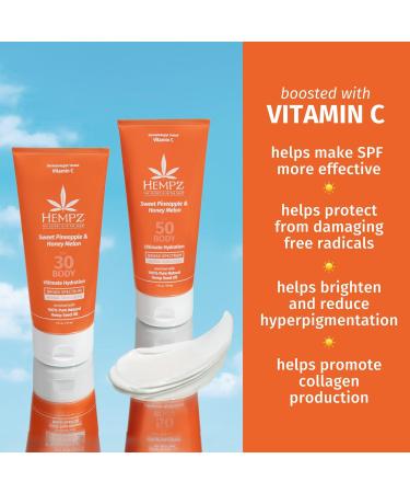 Hempz Sweet Pineapple & Honey Melon Herbal Body Sunscreen SPF 30 6 oz oz - Transform Your Style with the Best Innovation Today! - Buy Online on GoSupps.com