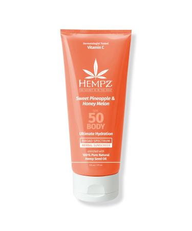 Hempz Sweet Pineapple & Honey Melon Herbal Body Sunscreen SPF 50 6 oz