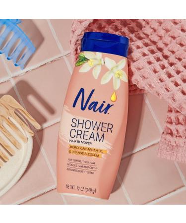 Nair Shower Cream Hair Remover with Moroccan Argan Oil 12.0 oz - Transform Your Style with the Best Innovation Today! - Buy Online on GoSupps.com