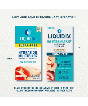 LIQUID I.V. Hydration Multiplier Electrolyte Drink Mix Sugar Free White Peach 10 ct - Discover Premium Quality Shop now! - Buy Online on GoSupps.com