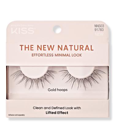 Kiss The New Natural Glue-On Lashes, Gold Hoops 1 pair