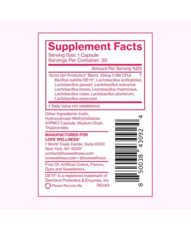Discover Love Wellness Good Girl Probiotics: Vaginal Probiotic 30 ct - Elevate Your Style Instantly! - Buy Online on GoSupps.com