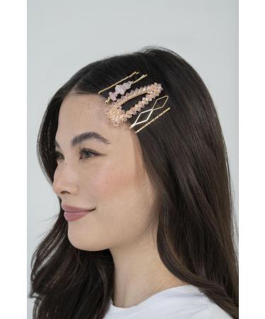 Discover Locks & Mane 'The Sarah' Rose Quartz Barrette Set - Elevate Your Style Instantly! - Buy Online on GoSupps.com