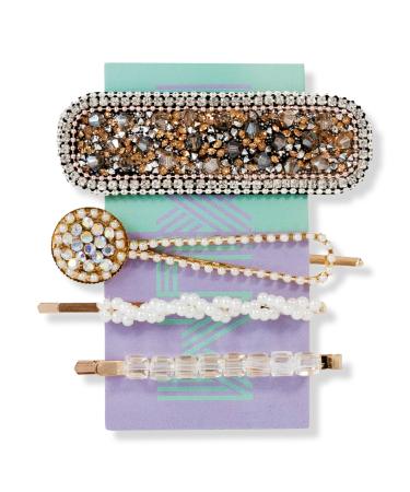 Locks & Mane 'The Piper' Pave Stone Barrette Set