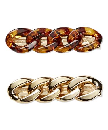 Scünci Nautie Chain-Link Salon Clips 2 ct