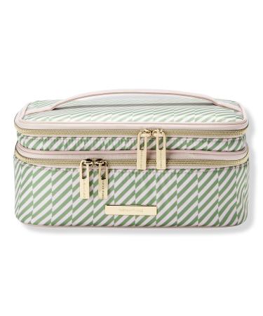Tartan + Twine Pink & Green Striped Deluxe Train Case