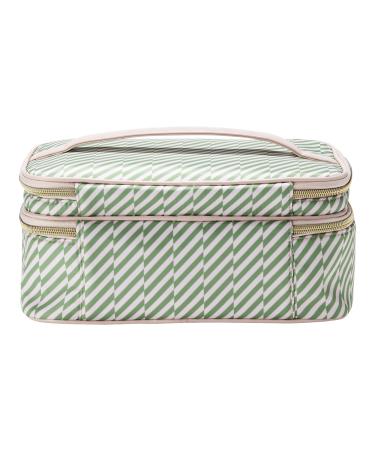 Discover Tartan + Twine Pink & Green Striped Deluxe Train Case - Elevate Your Style Instantly! - Buy Online on GoSupps.com