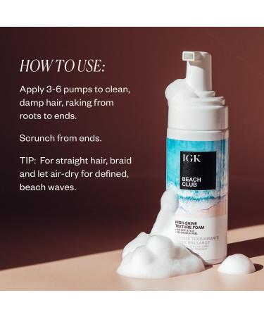 Discover IGK Beach Club High-Shine Texture Foam 5.0 oz - Elevate Your Style Instantly! - Buy Online on GoSupps.com