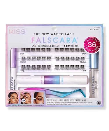 Kiss Falscara Special Edition Starter Kit, Lash Clusters, Lengthening Wisps