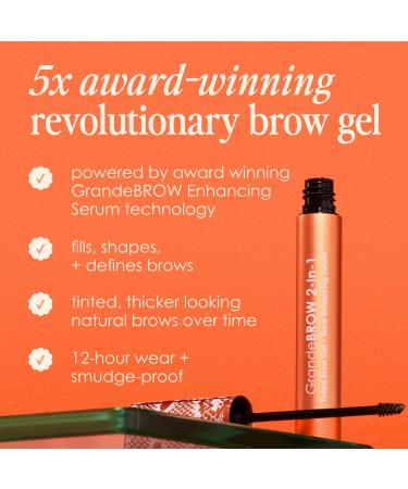 Discover Grande Cosmetics Travel Size GrandeBROW 2-In-1 Tinted Brow Gel + Brow Enhancing Serum Dark 0.11 oz - Elevate Your Style Instantly! - Buy Online on GoSupps.com
