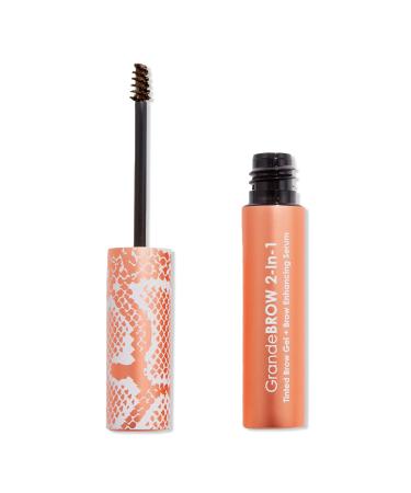 Grande Cosmetics Travel Size GrandeBROW 2-In-1 Tinted Brow Gel + Brow Enhancing Serum Dark 0.11 oz