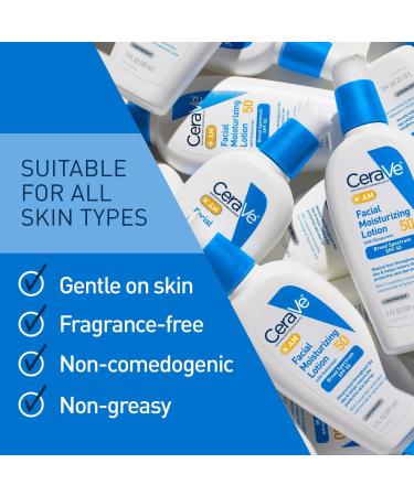 CeraVe AM Lotion Face Moisturizer with SPF 50 for Balanced to Oily Skin 3.0 oz - Discover Premium Quality Shop now! - Buy Online on GoSupps.com