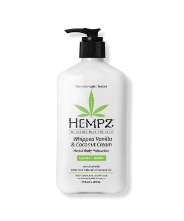 Hempz Whipped Vanilla & Coconut Cream Herbal Body Moisturizer 17 oz