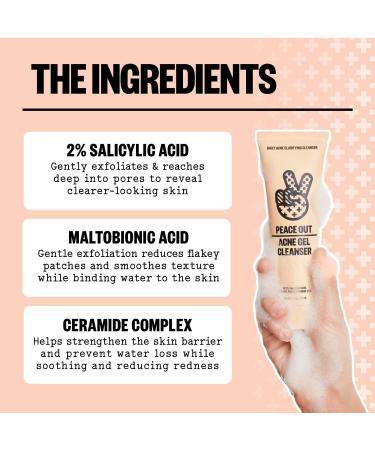 Peace Out 2% Salicylic Acid Acne Gel Cleanser 4.0 oz - Discover Premium Quality Shop now! - Buy Online on GoSupps.com