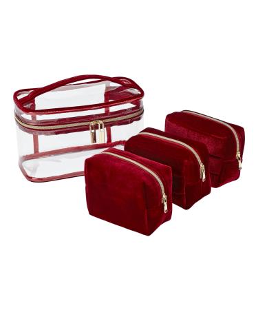 Tartan + Twine Crimson Velvet 4 Piece Train Case - Discover Premium Quality Shop now! - Buy Online on GoSupps.com