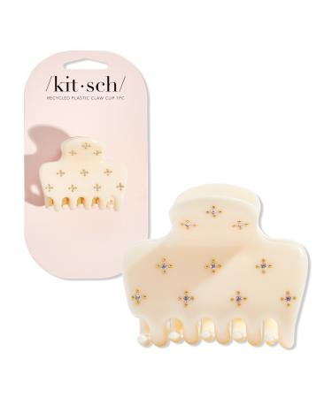 Kitsch Recycled Plastic Rhinestone Medium Puffy Claw Clip Ivory 1 ct