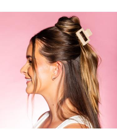 GIMME beauty Fine Hair Square Extra Grip Claw Clip Black/Tan - Transform Your Style with the Best Innovation Today! - Buy Online on GoSupps.com