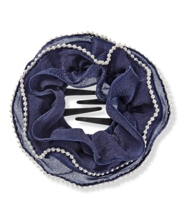 Scünci Primp Pop Clip Navy with Faux Pearls 1 ct