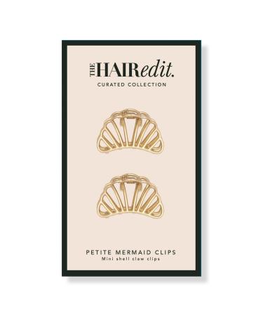 The Hair Edit Petite Gilded Mermaid Shell Mini Claw Clips