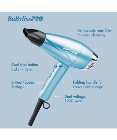 Discover BaBylissPRO Nano Titanium Compact Folding Ionic Dryer - Elevate Your Style Instantly! - Buy Online on GoSupps.com