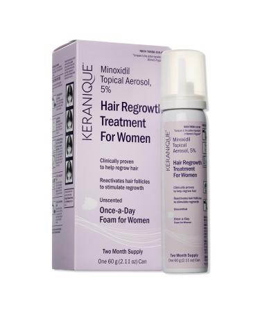 Keranique Hair Regrowth 5% Minoxidil Foam for Women 60-Day Supply 2.11 oz