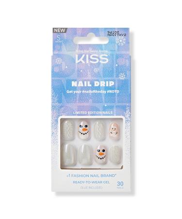 Kiss Like This Nail Drip Holiday Press-On Nails with Glue 30 ct