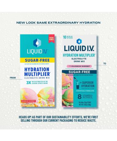 LIQUID I.V. Hydration Multiplier Electrolyte Drink Mix Sugar Free Rainbow Sherbet 10 ct - Transform Your Style with the Best Innovation Today! - Buy Online on GoSupps.com