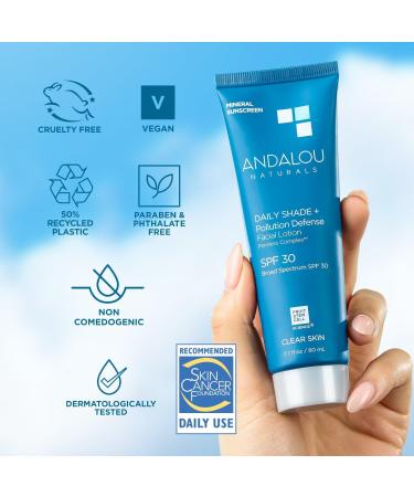 Discover Andalou Naturals Clear Skin Daily Shade Pollution Defense Mineral Sunscreen SPF 30 2.7 oz - Elevate Your Style Instantly! - Buy Online on GoSupps.com