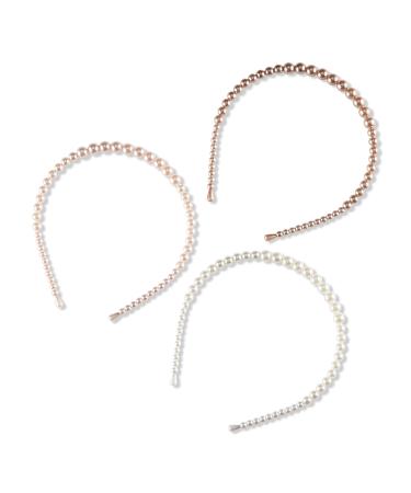 Scünci Primp Pearl Headbands 3 ct