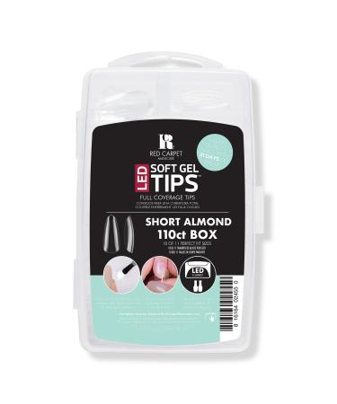 Red Carpet Manicure LED Soft Gel Short Almond Nail Tips 110 ct
