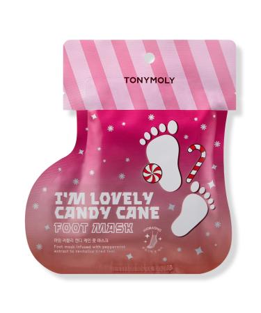 TONYMOLY I’m Lovely Candy Cane Moisturizing Foot Mask 1.2 oz